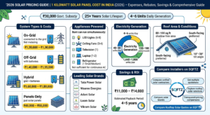 1 Kilowatt Solar Panel Cost in India